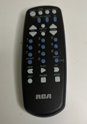 RCA Universal Remote Control 3 Device RCU403 TV/DVD/CBL Untested Black With Blue