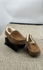 Women  s Ugg Size 11 Ascot Moccasin Style W/ Sheepskin Brown Slip-On Slippers VGC