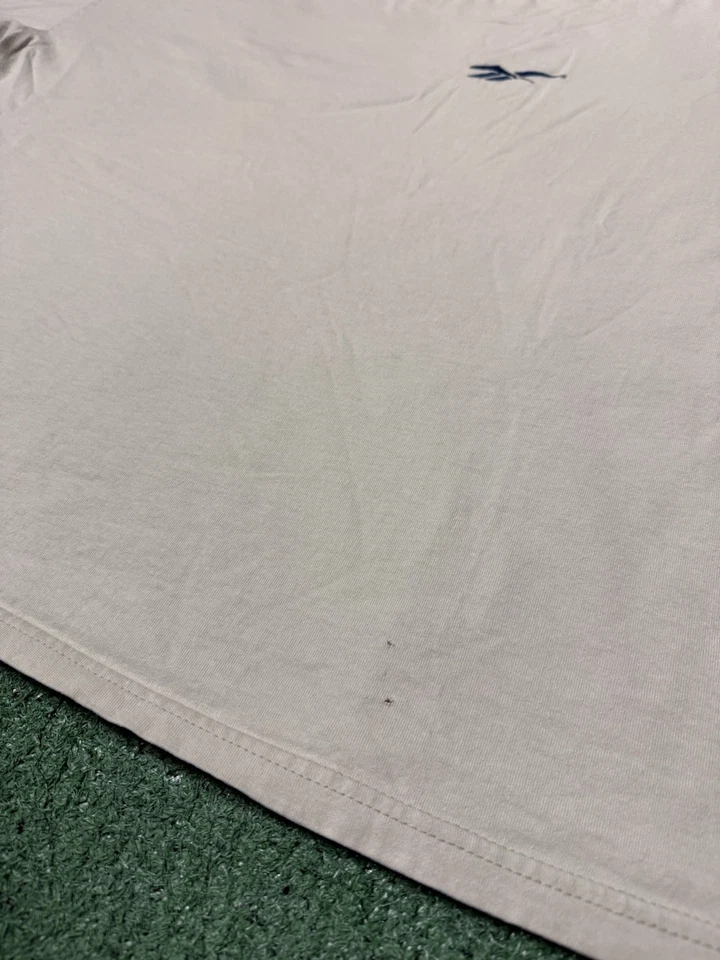 Vintage 90s Reebok Mens Shirt Size XL Tan Cream Embroidered USA Made VTG MARKED Foto 3 de 4