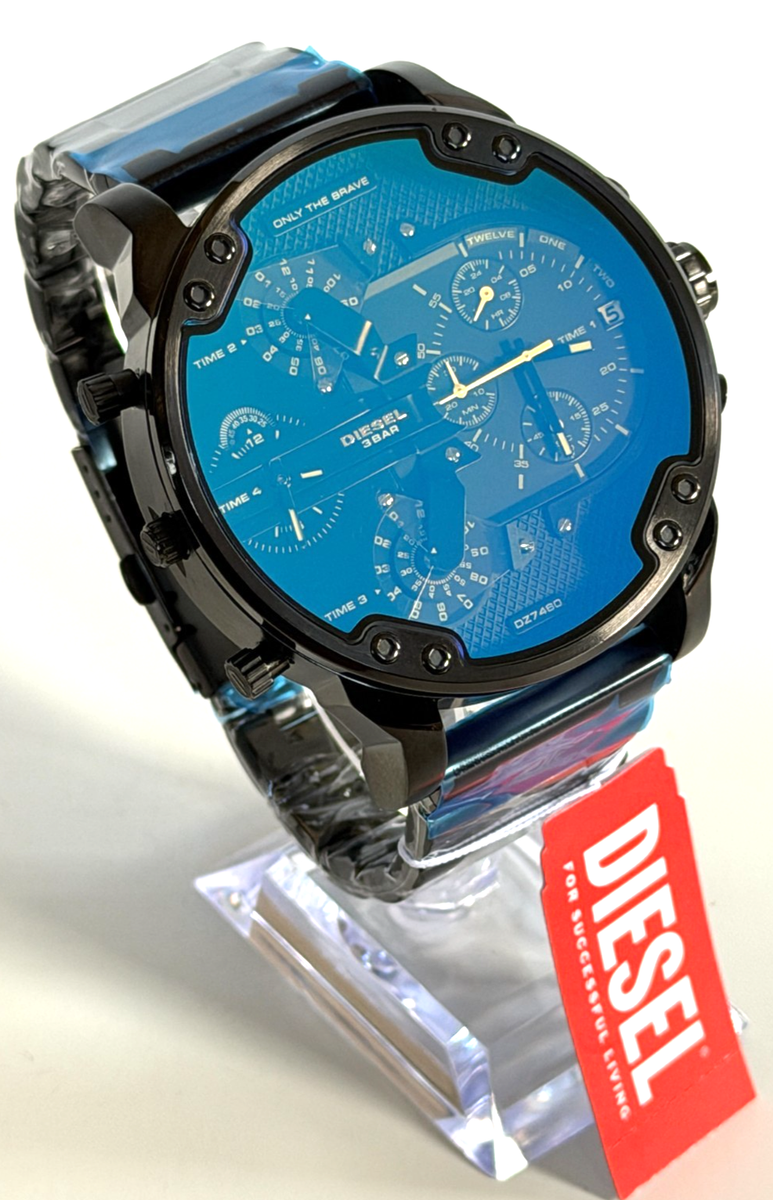 DIESEL DZ7460 Mr Daddy 2.0 Chronogra Iridescent Blue Dial Black