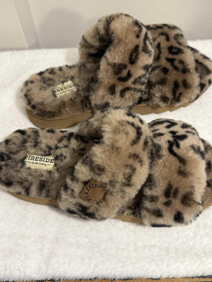 Zapatilla para mujer Firesides By Dearfoams piel de oveja genuina talla 8 NUEVA Foto 4 de 4