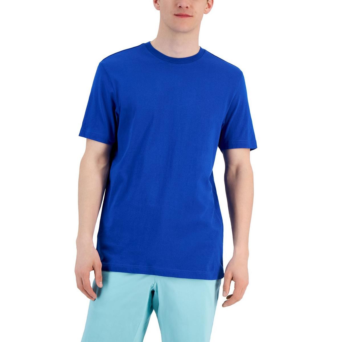Клубная мужская синяя хлопковая футболка с круглым вырезом S BHFO 9460 3090₽