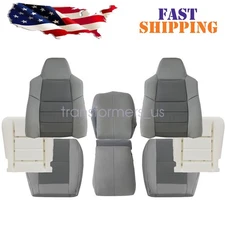 For 2003-2007 Ford F-250 F-350 Lariat Front Cloth Seat Cover Gray / Foam Cushion