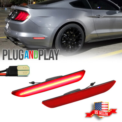For Ford Mustang 2015-up OEM Replace Red Lens LED Rear Side Marker Lights Lamps