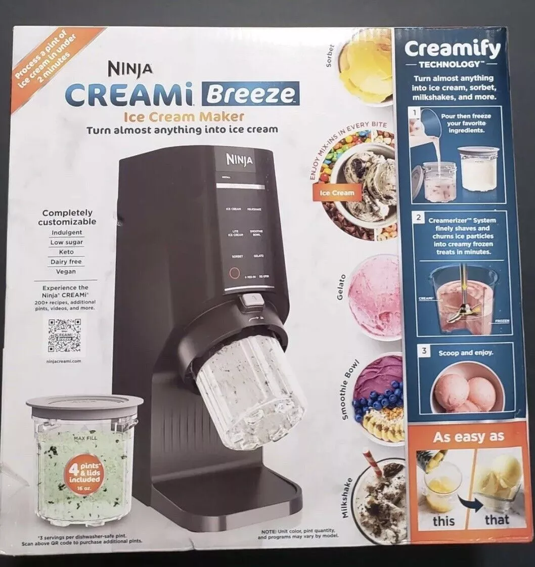  Ninja CREAMi Ice Cream, Sorbet, Milkshake Maker + 3