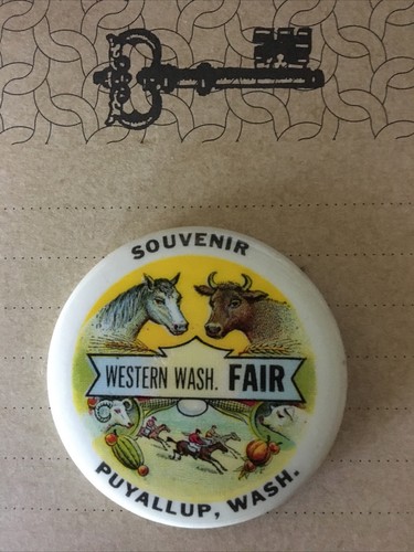 Botón Pinback Puyallup FAIR WESTERN WASHINGTON FAIR DE COLECCIÓN con Mazorca de Maíz Justa de Animales - Imagen 8 de 12