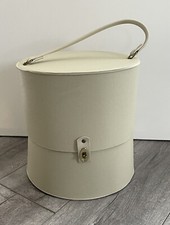Vintage Everbest of Hollywood Florida White/Cream Wig Box Travel Carrier