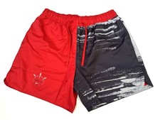 Men's Nike Woven Flow Summer Hoop Shorts Black Red Grey DV9605-657 Size LARGE