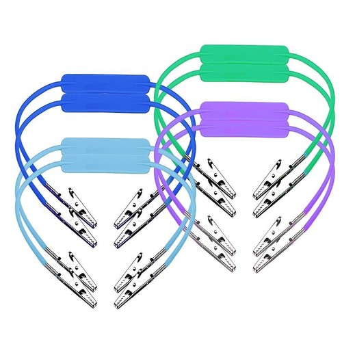 Dental Bib Clips Flexible Silicone Chain Baby Patient Napkin Holder Clip 4 Color - Picture 6 of 26