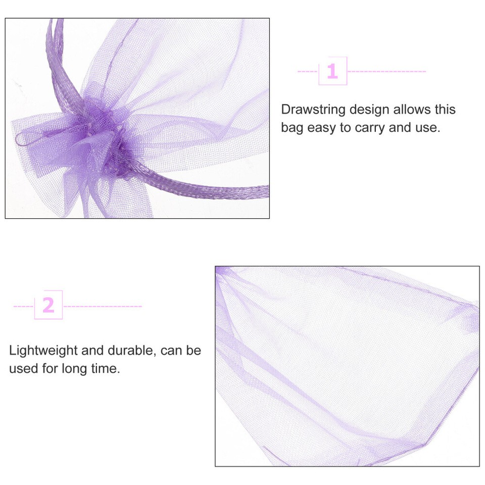 50 Pcs Candy Bags Packing Purple Organza Packaging Net Gift eBay