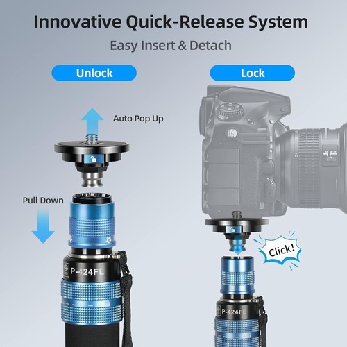 Sirui P-424FL 4-Section Carbon Fiber Monopod with VA-5X Compact Video Head - Picture 3 of 17