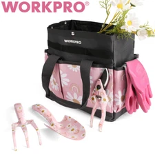 WORKPRO 5PIECE Heavy Duty Garden Tool Set Aluminum Gardening Tool Set w/Tool Bag