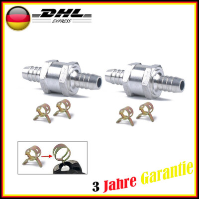  2 Stk 8mm Aluminium One-Wege-Kraftstoff-Non-Rücklauf-Rückschlagventil Benzin