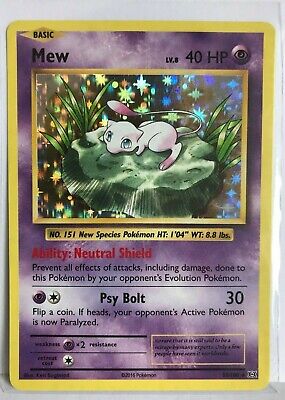 Mew HOLO RARE 53/108 Pokemon TCG XY Evolutions Card NM Shiny foil