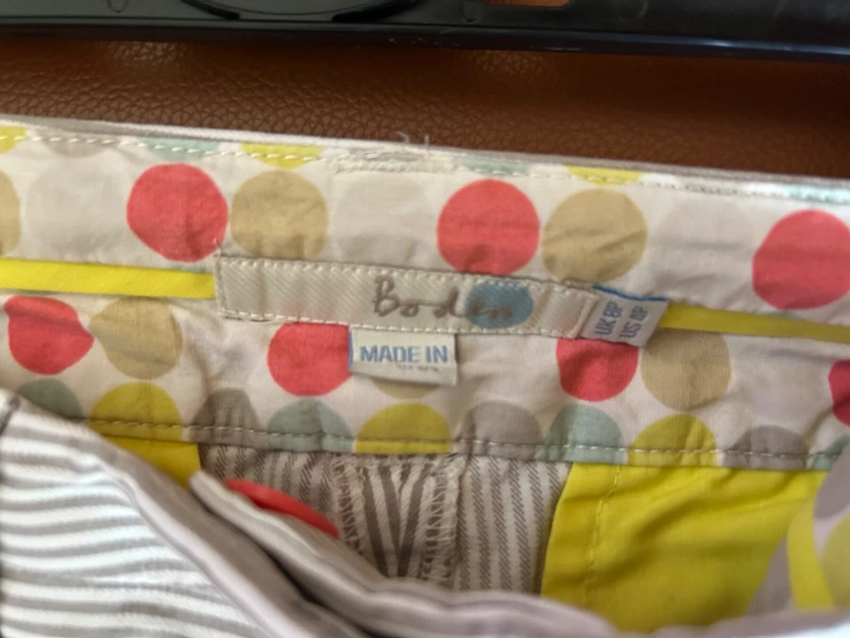 Boden Cropped Trousers WM315, Grey/White Stripe; Size 8 Petite - Image 3 of 4