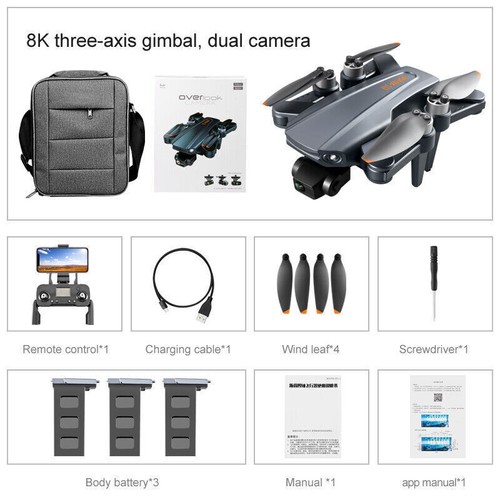 RG106 RC Drone GPS WIFI FPV 3-Axis Gimbal 8K Dual Camera Quadcopter Smart Follow - Picture 27 of 30