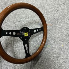 Mowo Heritage Indy Black Woodgrain Mahogany Wood Steering Wheel 350mm