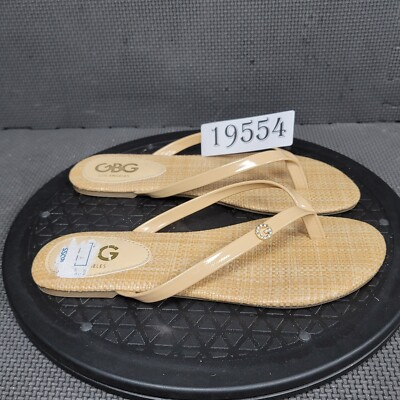 #ad G By Guess GBG Thong Sandals Womens Sz 5.5M Tan Slides $5.00