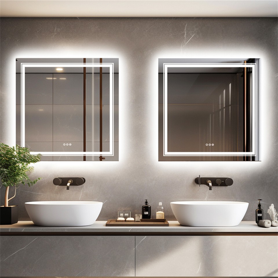 LUVODI LED Bathroom Wall Mount Mirror Illuminated Lighted Vanity Mirror ...