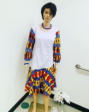 African print Ladies Knee Length Dress . Medium Size
