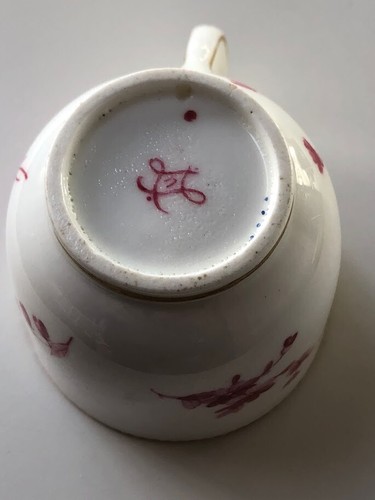 Sevres porcelain Floral Cup and Saucer, date mark for 1766 - Picture 11 of 15