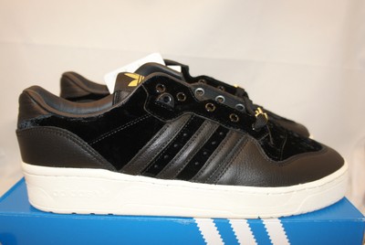 ADIDAS Rivarly Low Black Velvet White Gold  Mens 11 Sneaker Dressy EH0181 Shoe