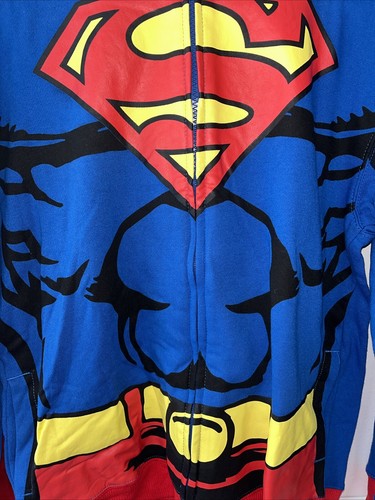 SUPERMAN Zip Front Hoodie With Cape DC Comics Child's size L NWT - Picture 2 of 4