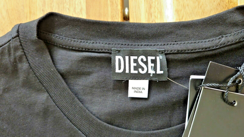 Diesel Herren TShirt Original Rundhals Slim Fit Organic Logo TDIEGORK46 XL Schwarz - Bild 4 von 14