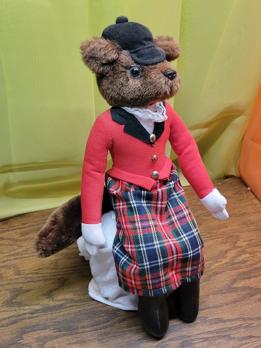 Vintage Hanford's Inc 16” Mrs Fox Equestrian Fox Hunt Shelf Sitter