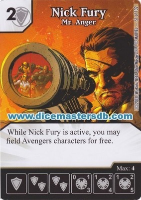 Nick Fury Mr. Anger #51 - Avengers vs X-Men - Marvel Dice Masters