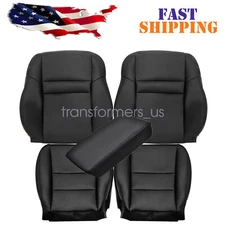 5PCS For 2003-2007 Honda Accord Driver & Passenger Bottom & Top Seat Cover Black
