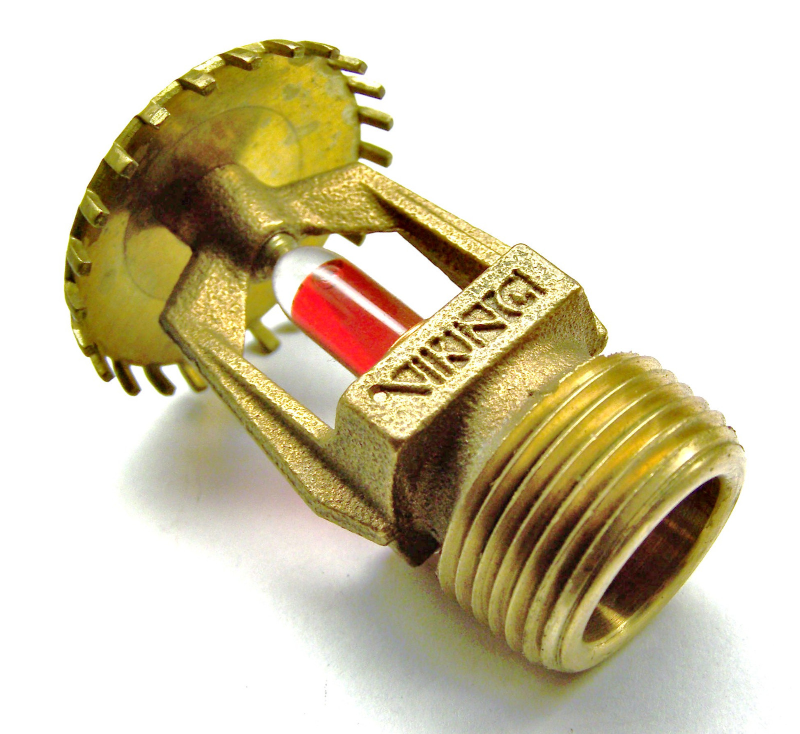 Viking, Fire Sprinkler Head, 1/2, Upright, Fusible Link, Brass, 12973 -  Century Fire Protection