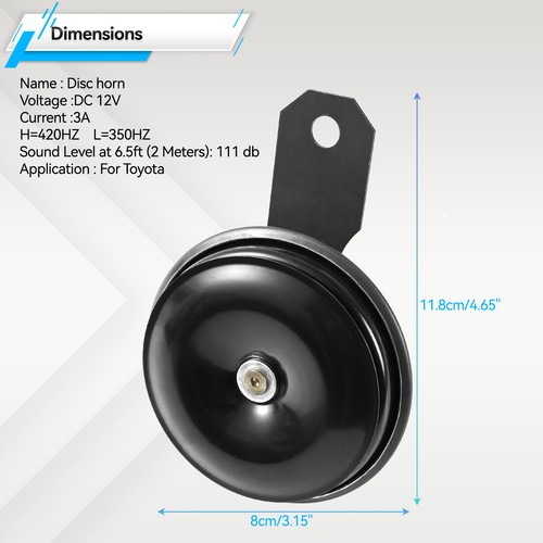 Electric Horn Disc Low Tone For Toyota Corolla Avalon Tacoma Yaris 4Runner Dyna - Picture 3 of 11