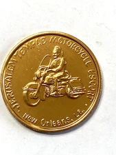 Jerusalem Temple For Motorcycle Escort Shriners 1987 Mardi Gras Aluminum Token