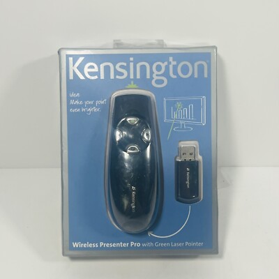 Kensington Wireless Presenter Pro with Green Laser Pointer Class 2 Black 72353