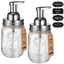 2Pack Mason Jar Soap Dispenser Bathroom Lotion Dispensers Foaming Soap Dispenser