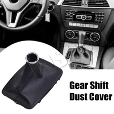 Black Gear Shift Knob Shifter Boot Gaiter Cover For Benz C W204 W212 2007-2013