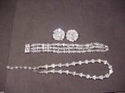 Vintage Demi-Parure Aurora Borealis Cone Crystal Bead Necklace Bracelet Earrings — photo 3