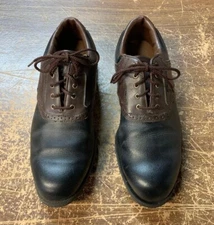 FootJoy GreenJoys 45575 Men's GreenJoys Black Brown Leather Golf Shoes 11 1/2 M