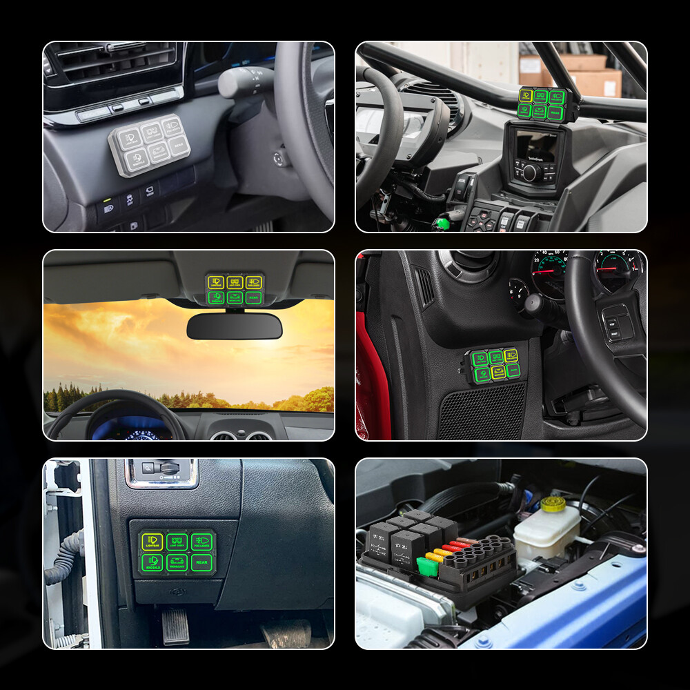 12 V Switch Box 6-Gang ON/OFF LED Switch Control Panel With Relay Box ...