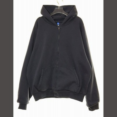 YEEZY GAP DOUBLEFACE ZIP UP SWEAT HOODIE NAVY XL EASY DOUBLE FACE  