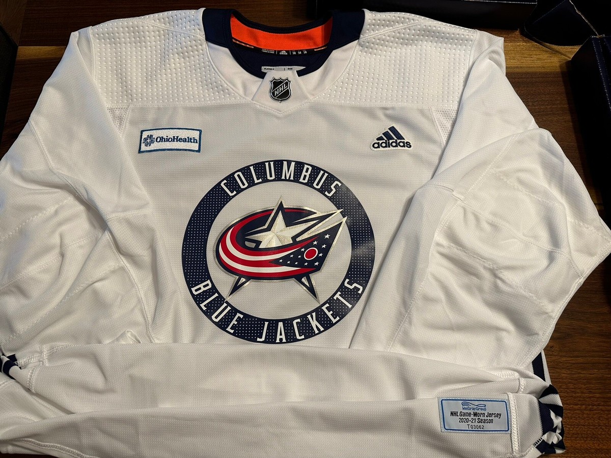 Adidas Zach Werenski Game Worn Practice Jersey Columbus Blue