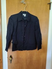 Vintage Talbots 100% Wool Made in USA Women's Blazer Size 6 Shoulder Pads Blue