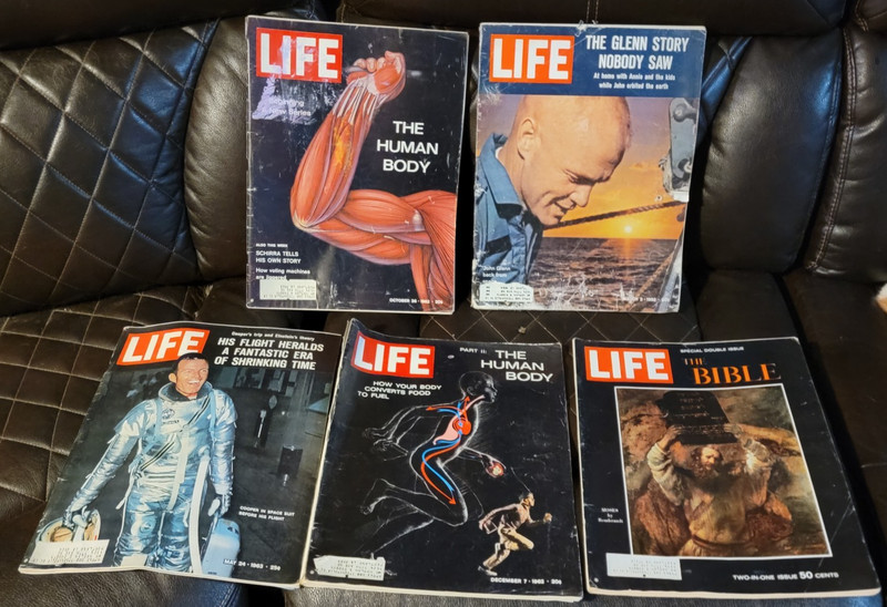 5 Vintage 1962/63 LIFE Magazines