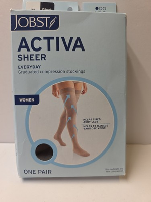 #ad #ad JOBST Mild Compression Stockings Black Thigh High 8 15 mmHg sz M NEW $9.99