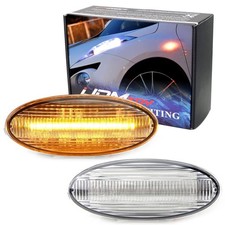iJDMTOY Clear Lens Amber Full LED Front Side Marker Lights Compatible With Ni...