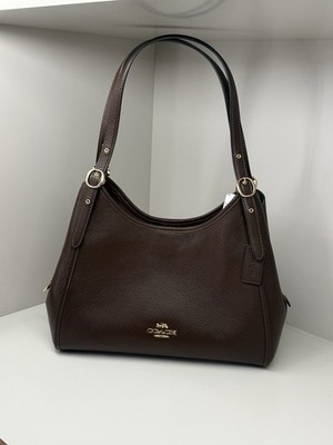 Coach Erin Shoulder Bag In pebble Leather In Gold/Maple CAQ86 NWT