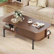 Coffee Table, 39.4" Mid Century Modern Coffee Tables for Living Room, Coffee Tab