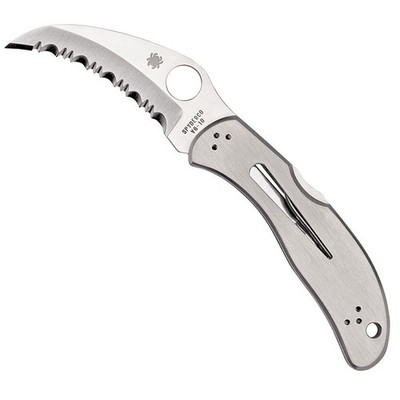 Spyderco HARPY, Klinge aus VG-10 Stahl mit Sägezahnung und Griff aus Edelstahl