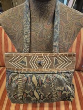 BORSA VINTAGE SILVANO BIAGINI IN VERA PELLE DI PITONE E CAMOSCIO ANNI '80